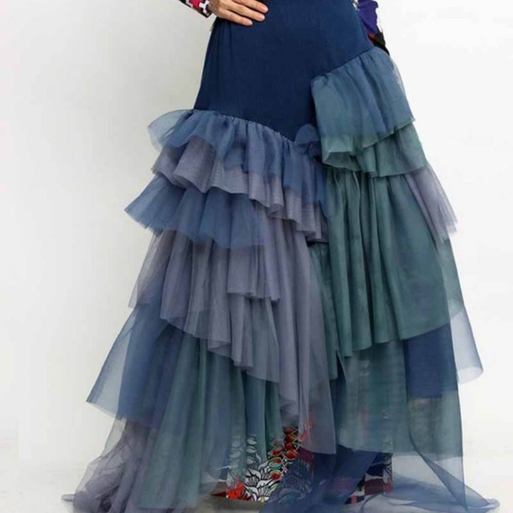 Layered patchwork skirt